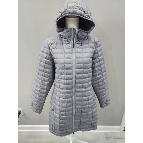 The North Face Thermoball ECO Parka Long Insulated Gray Puffer Jacket Womens L - Picture 1 of 15